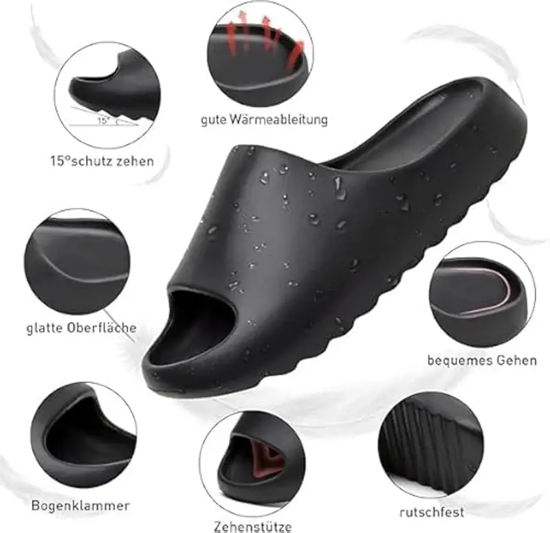 Foinledr Pantofole Donna Nero 1603320 miniatura 2