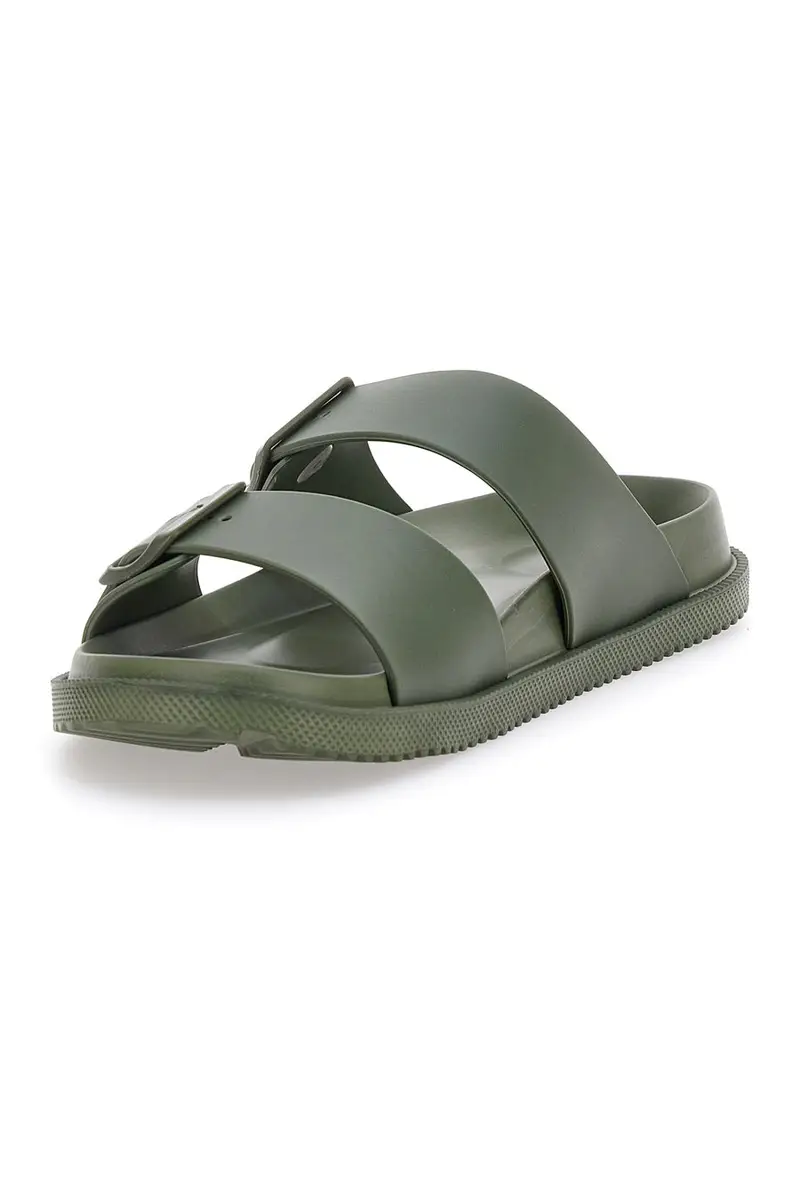Ciabatte Verde Militare Con Doppia Fascia 2T2L 72593 miniatura 3