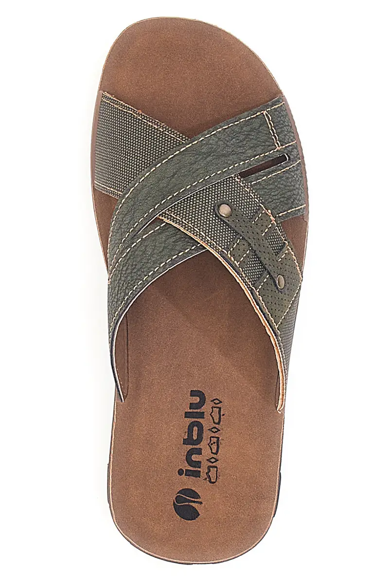 Ciabatte verdi incrociate comfort Inblu 09 VT miniatura 3