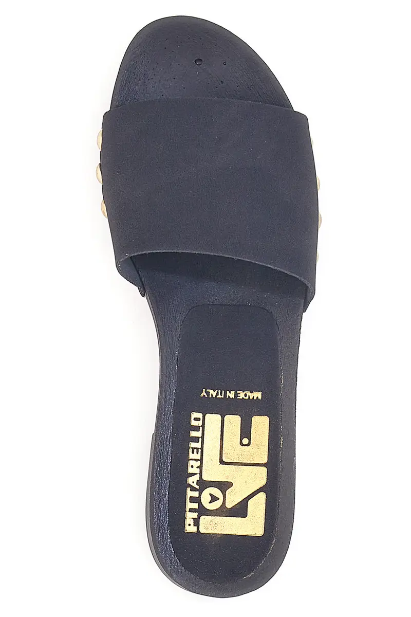 Ciabatte Zoccoli neri con borchie dorate e tacco basso Pittarello Love 9326 miniatura 3