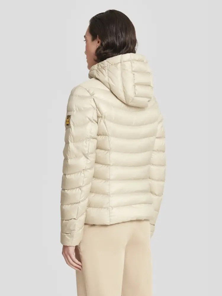 giubbotto beige donna leggero con cappuccio miniatura 3