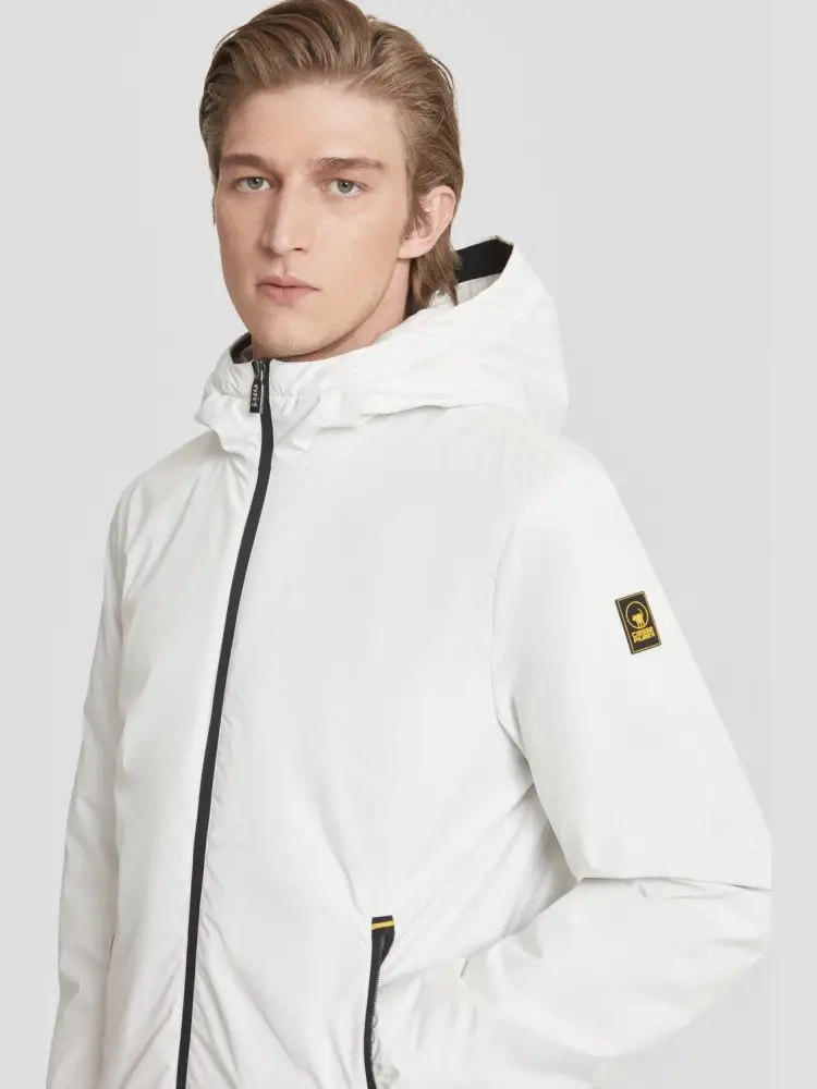 giubbotto bianco uomo con cappuccio logo miniatura 2