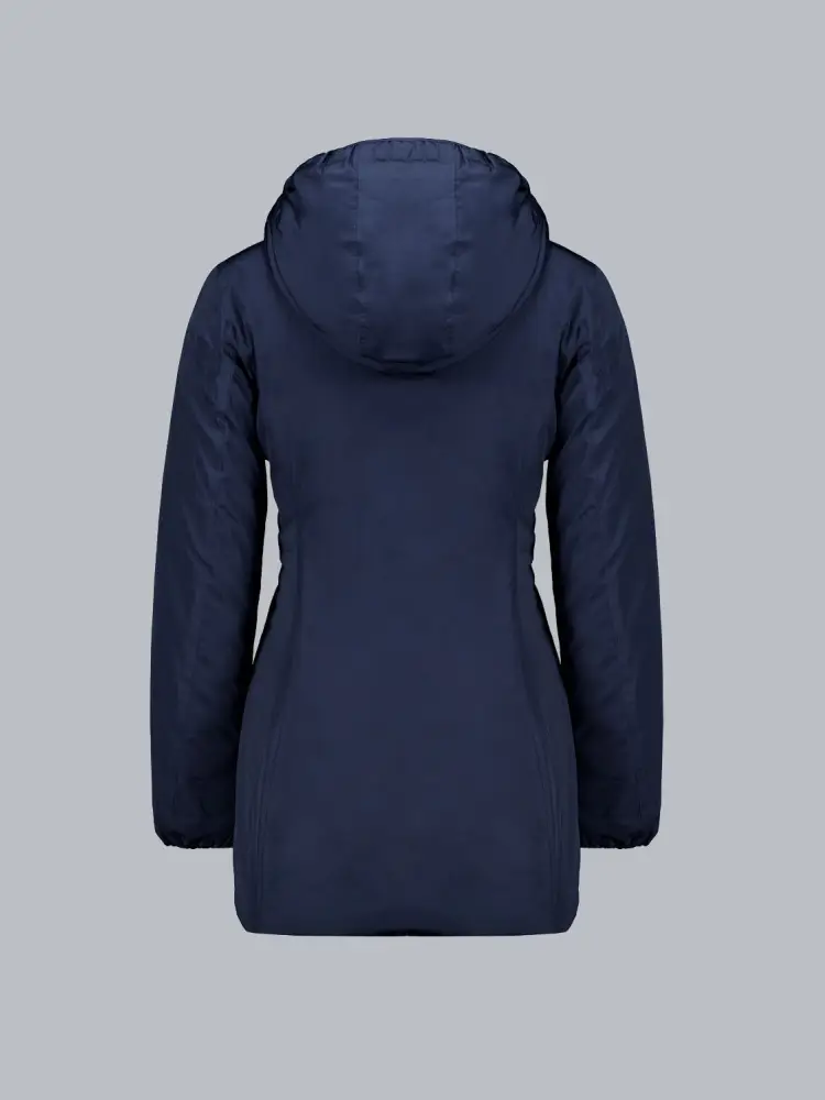 giubbotto blu navy donna reversibile lungo miniatura 2