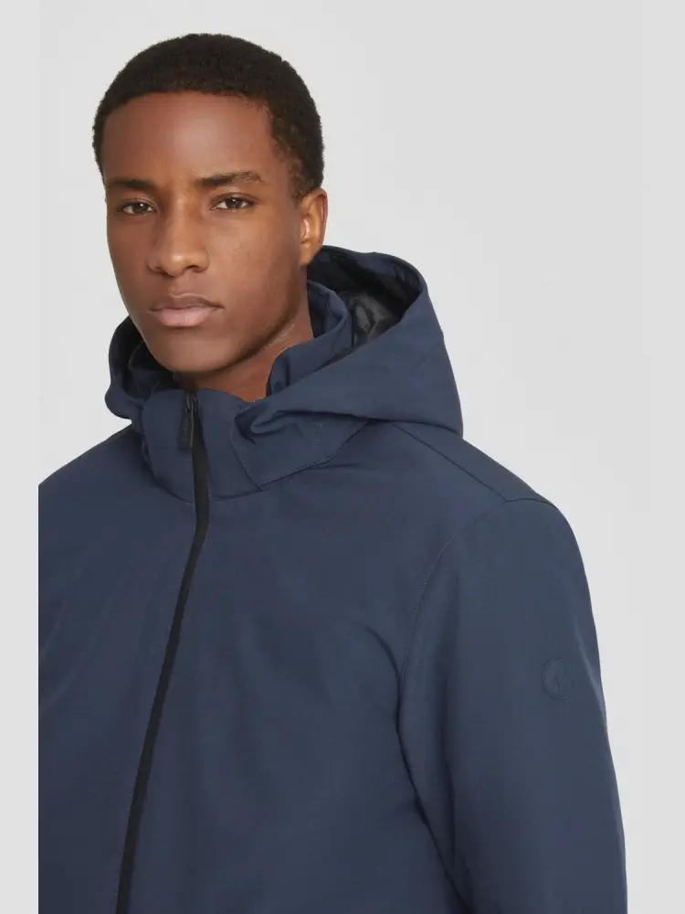 giubbotto blu navy uomo con cappuccio miniatura 2