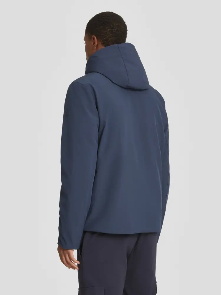 giubbotto blu navy uomo con cappuccio miniatura 3