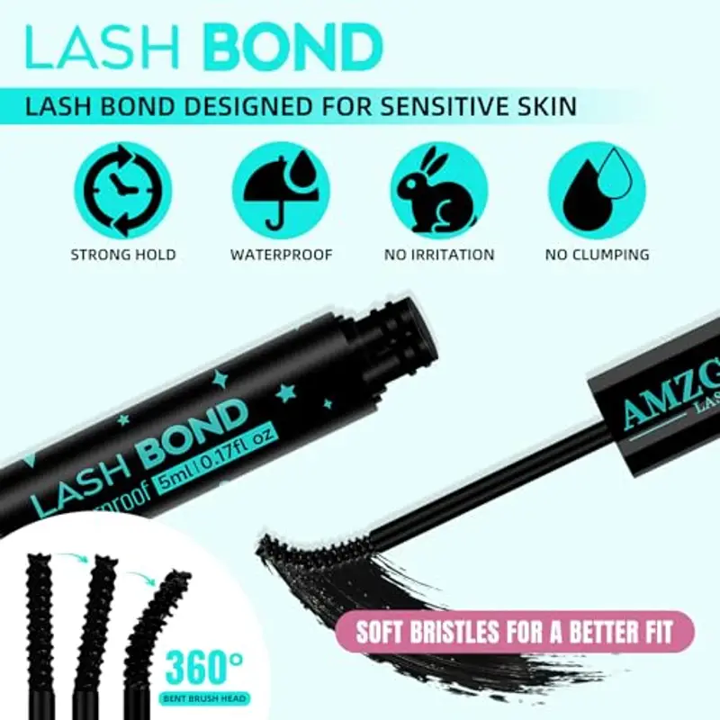 Ciglia Finte Bond and Remover 2 en 1, colla per ciglia impermeabile, Remover Extension Ciglia Trasparente, Rimuovi miniatura 3