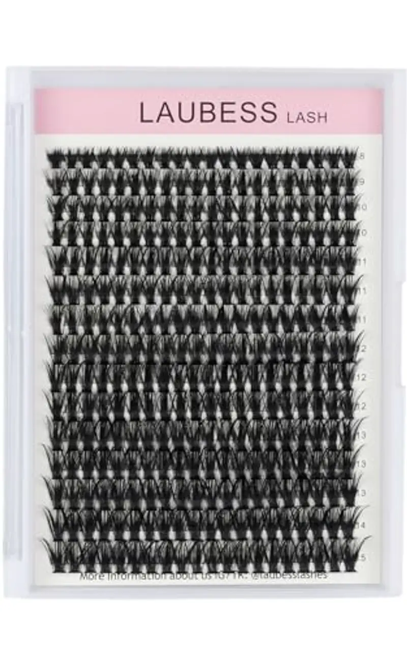 Ciglia Finte Ciuffetti Extension Ciglia 300 pezzi Makeup Fai Da Te Lash Extender Extension Ciglia Fai Da Te Riutilizzabili Lash Extension Kit Ciglia Ciuffetti (50D-0.07C-Mix8-15) miniatura 2