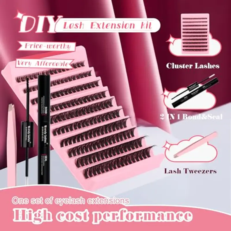 Ciglia Finte Ciuffetti Kit 80D Wispy Extension Ciglia 8-16mm Naturali D Curl Kit Ciglia Extension Fai Da Te per Principianti miniatura 3