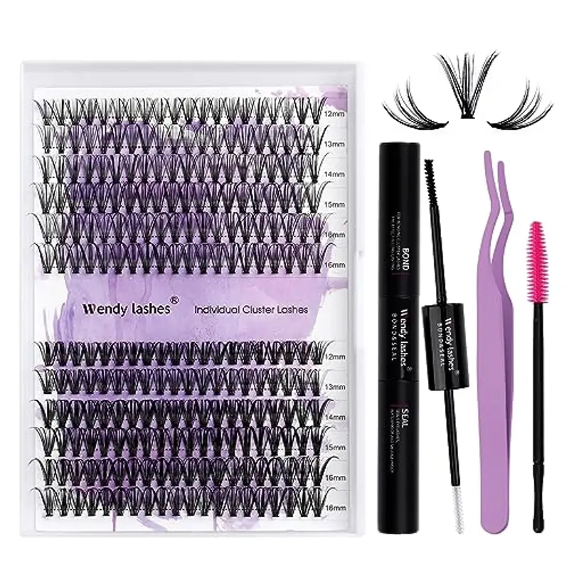 Ciglia Finte Individuali Kit C Curl 240PCS DIY Cluster Lashes Kit 20P/30P 0,07mm Mix 12-16mm Ciuffetti Extension Ciglia