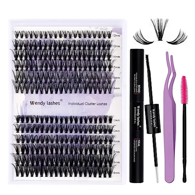 Ciglia Finte Individuali Kit C Curl 240PCS DIY Cluster Lashes Kit 30P/40P 0,07mm Mix 12-16mm Ciuffetti Extension Ciglia