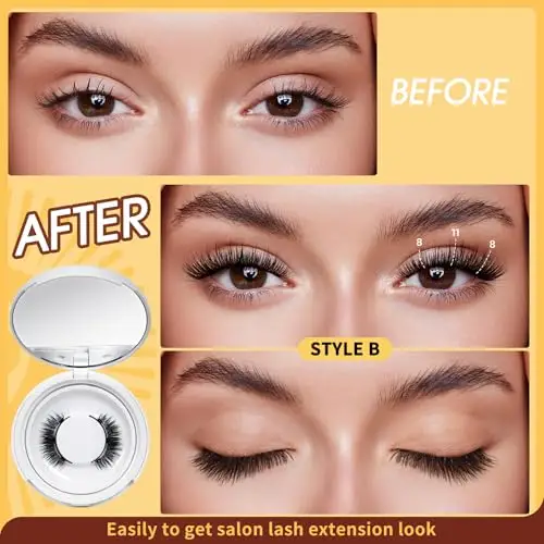 Ciglia Finte Magnetiche naturali riutilizzabili con applicatore, non necessita di colla. Ciglia finte magnetiche QUEWEL miniatura 2