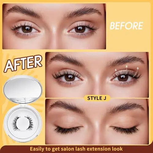 Ciglia Finte Magnetiche naturali riutilizzabili con applicatore, non necessita di colla. Ciglia finte magnetiche QUEWEL miniatura 3