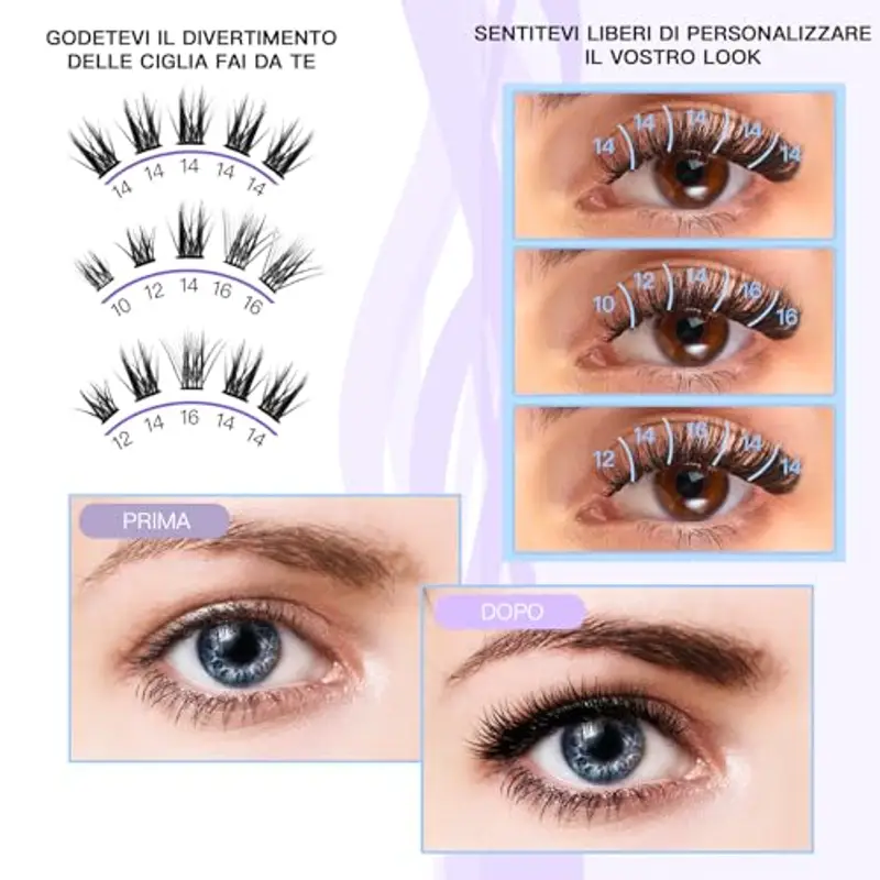 Ciglia Finte Naturale Ciuffetti Ciglia Syloripha D Curl 10-16mmMista 144pezzi, Estensione Ciglia Individuali, Morbido Ciglia Finte Ciuffetti Riutilizzabile Fai Da Te Per Uso Personale E Familiare(2350D) miniatura 3