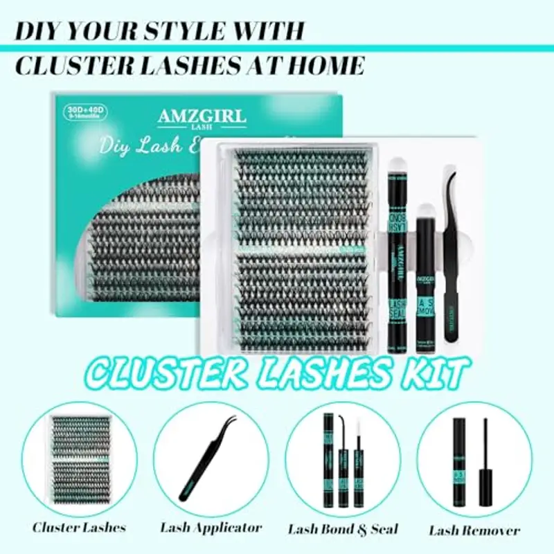 Ciglia individuali, ciglia a grappolo D Ciglia a grappolo individuali 320Pcs 3040D Extension ciglia, ciglia morbide, ciglia DIY Eyelash Extension Ciglia a grappolo per l'applicazione a casa miniatura 2