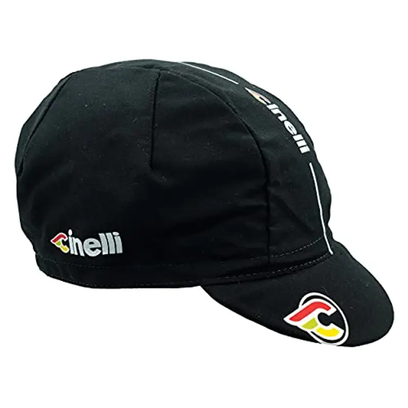 Cinelli Supercorsa, Cappello con Visiera in Cotone, Nero, Taglia Unica