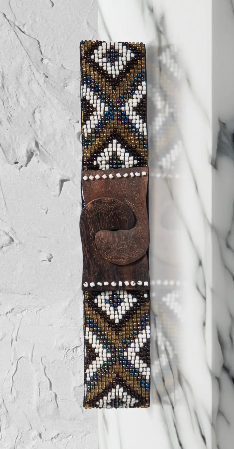 CINTURA CON PERLINE ARTIGIANALI GAIA | Colore: Multi | Taglia: One size