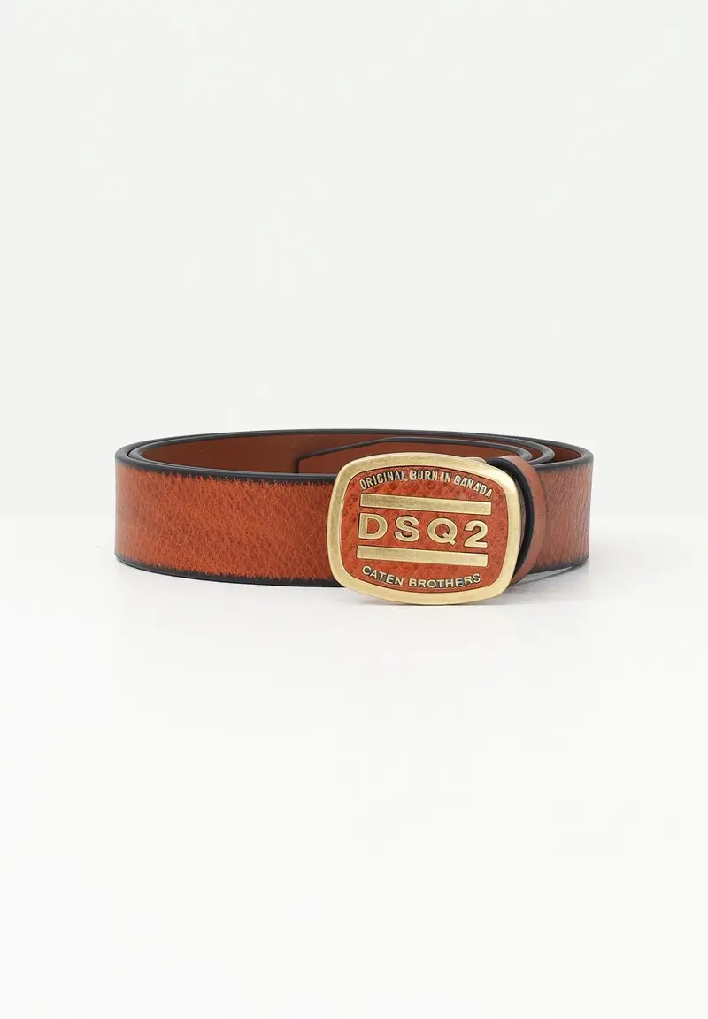 Cintura cuoio da donna con fibbia logo