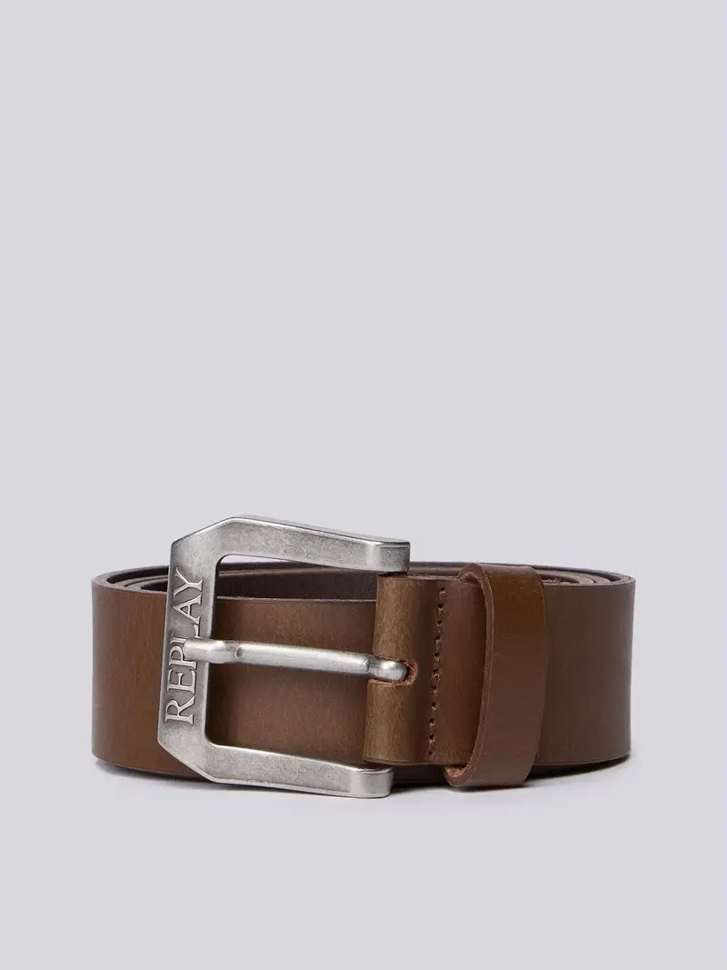 Cintura In Pelle Con Fibbia Logata