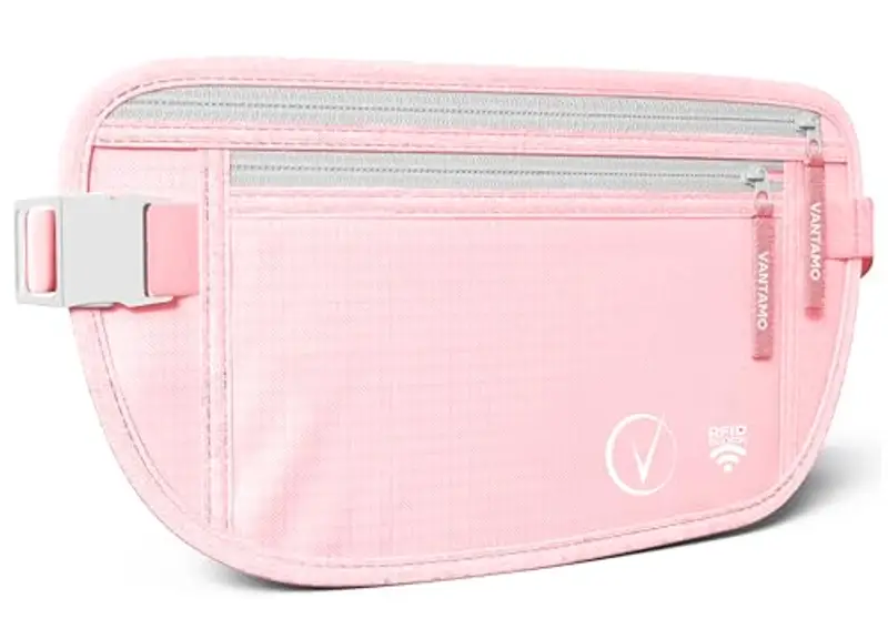 Cintura per soldi da viaggio nascosta, portafoglio con protezione RFID, adatta per passaporto e telefono con custodia