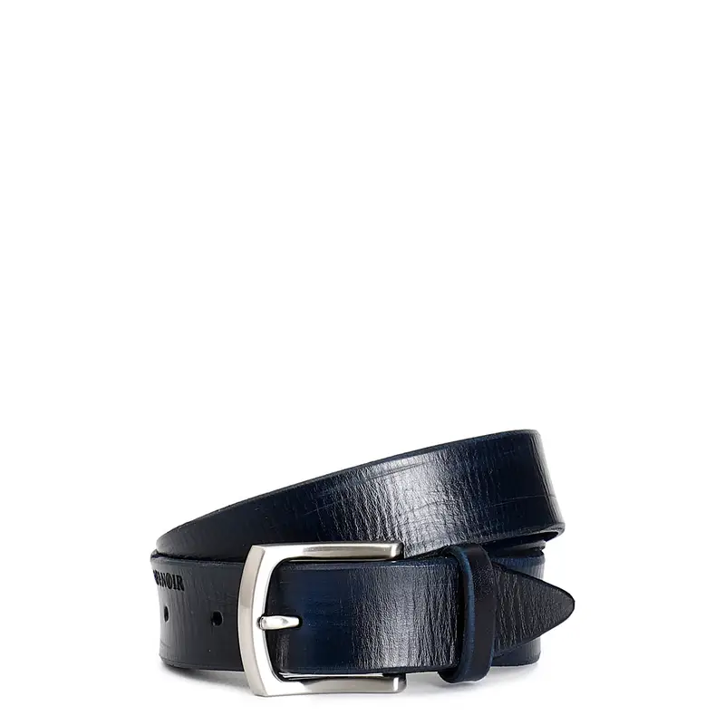 cintura uomo in cuoio blu taglia unica