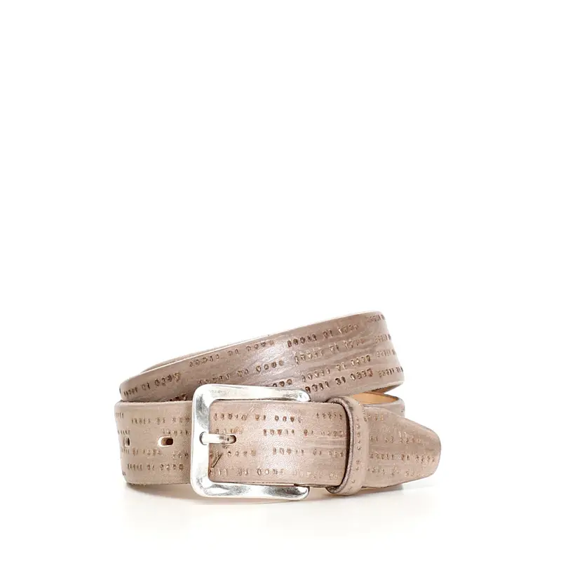 cintura uomo in pelle effetto vintage sabbia taglia unica