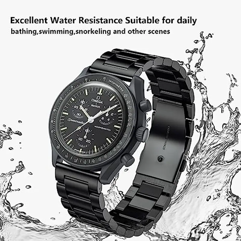 Cinturino Metallico per Omega x Swatch MoonSwatch 20mm, Ricambio in Acciaio Inossidabile Omega X Swatch Moonswatch miniatura 3