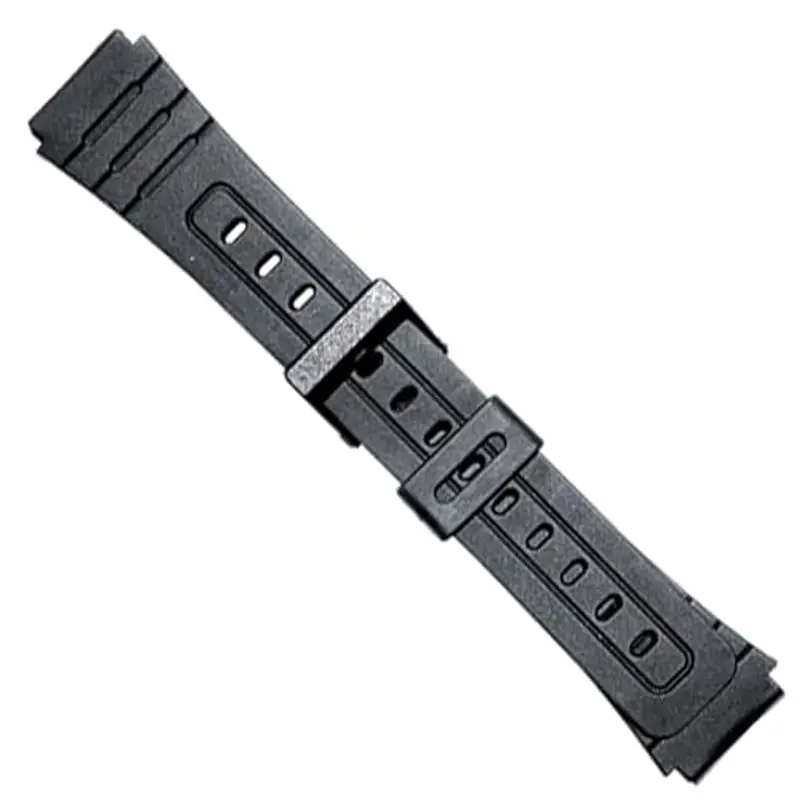 Cinturino orologio nero in gomma resina compatibile con Casio F-91 F-91W F-105 F-106W F-94 W-217h 18mm Rif. 283P4