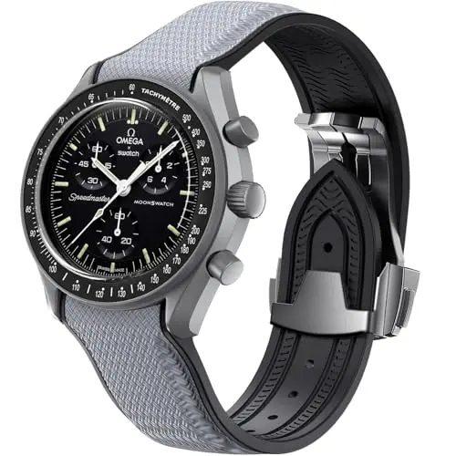 Cinturino per orologio Omega x Swatch MoonSwatch da 20 mm, pieghevole con fibbia compatibile con Omega X, Swatch