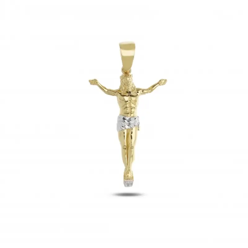 Ciondolo Croce Oro Bianco Giallo GL101742