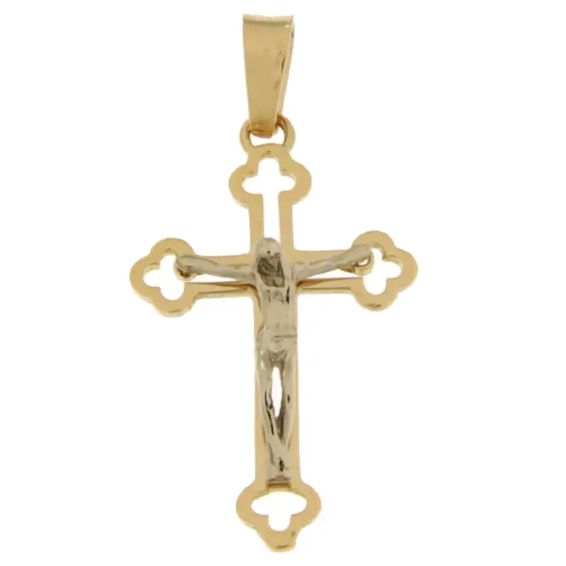 Ciondolo Croce Oro Giallo Bianco GL101443