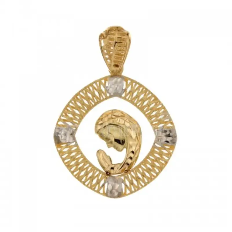 Ciondolo da donna con Madonna oro giallo e bianco 803321731672