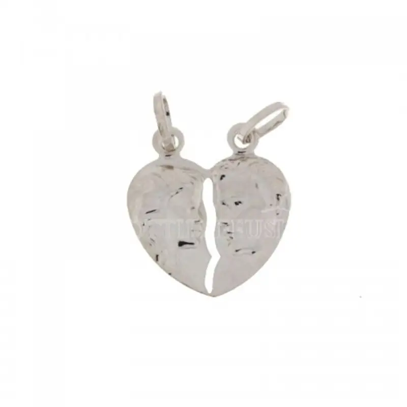Ciondolo doppio con Cuore spezzato da spezzare Oro bianco 803321703257