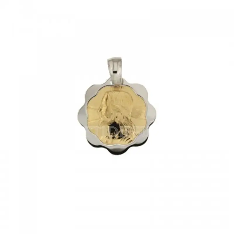 Ciondolo Gesu' oro giallo e bianco 803321706436