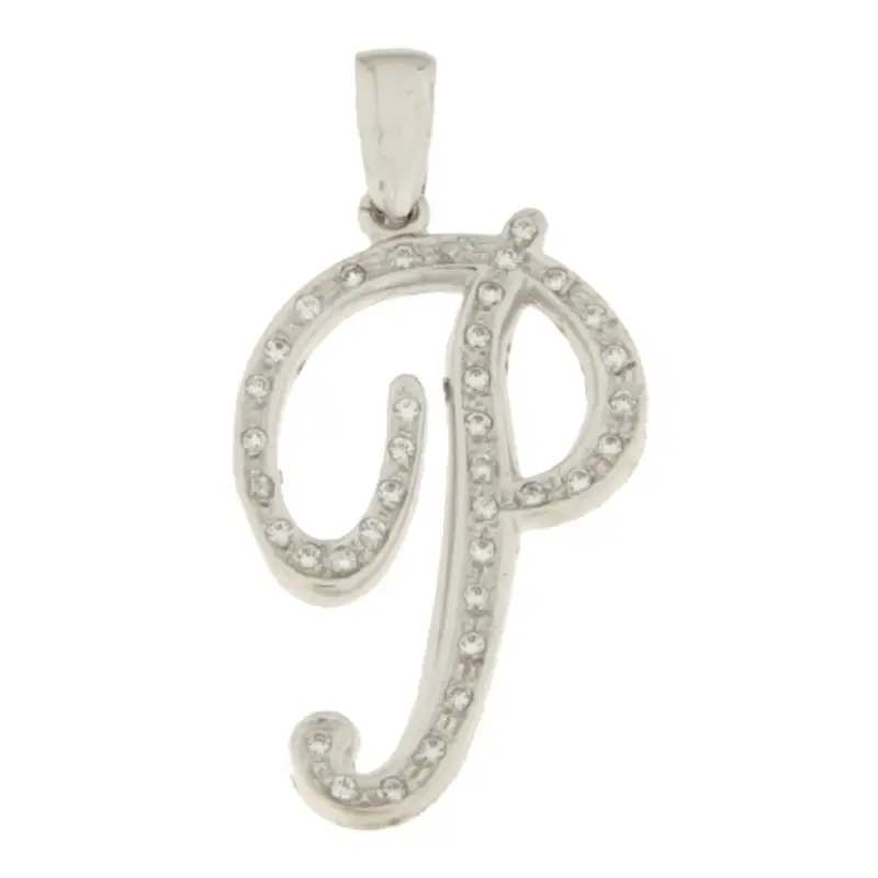 Ciondolo Lettera Iniziale P Oro Bianco GL100765