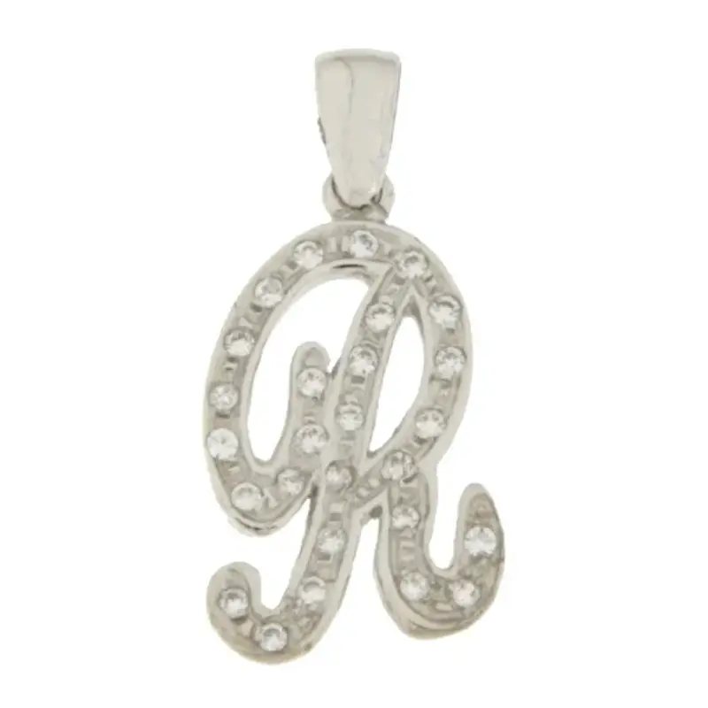 Ciondolo Lettera Iniziale R Oro Bianco GL100768