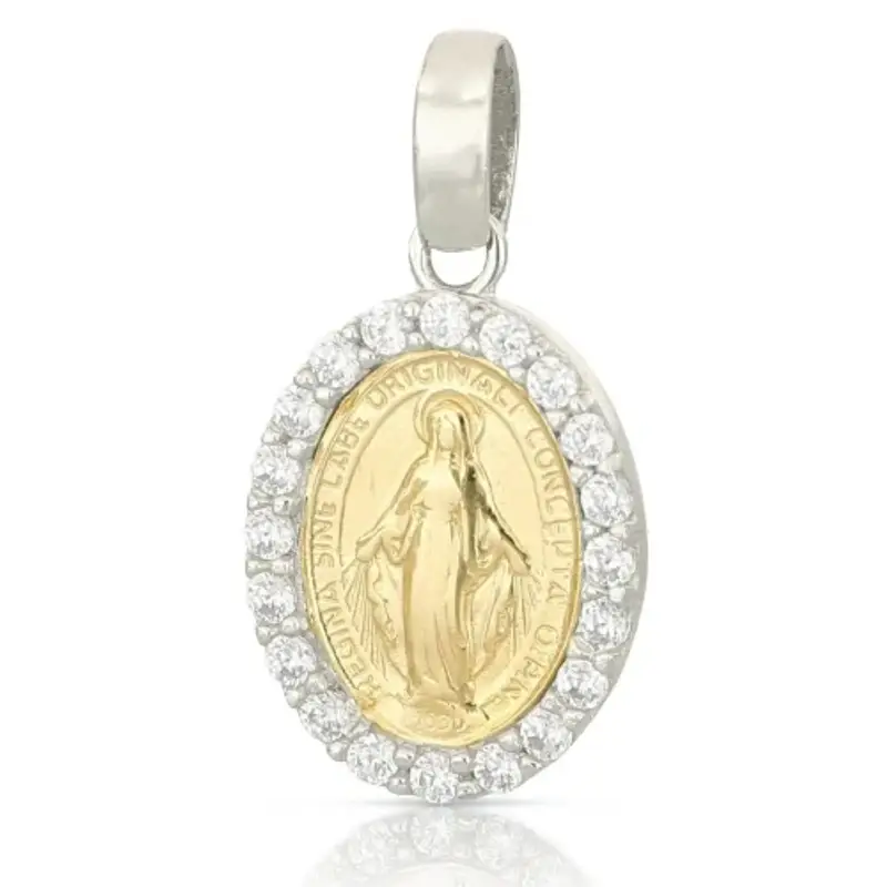 Ciondolo Madonna Miracolosa oro giallo bianco 803321714802