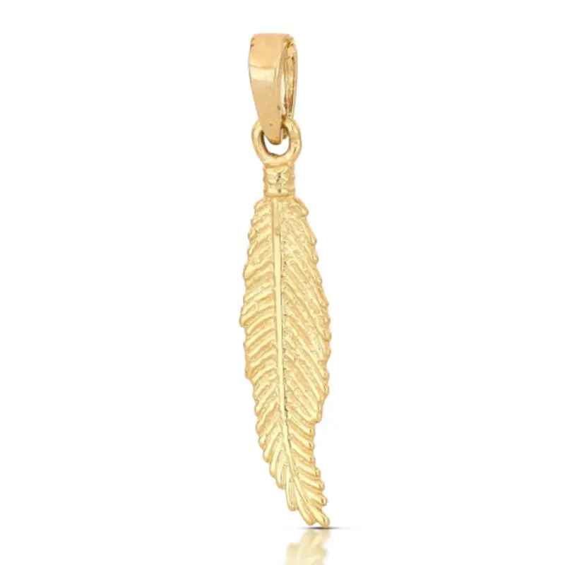 Ciondolo Piuma Oro Giallo GL102076