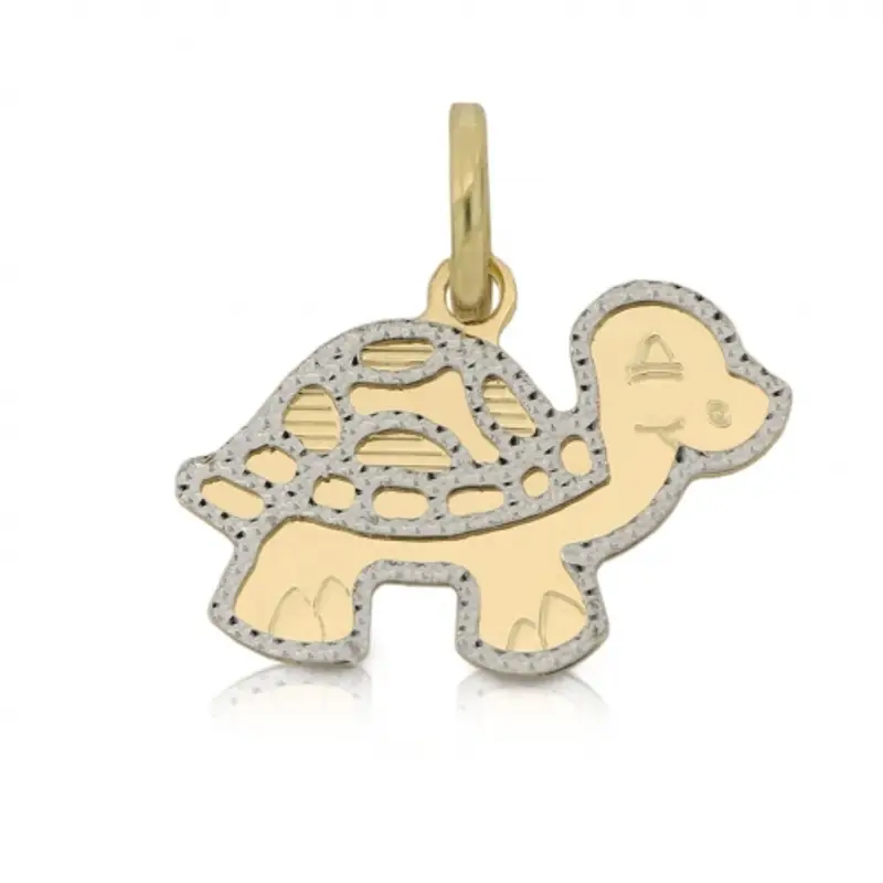 Ciondolo Tartaruga Oro Giallo Bianco GL101045