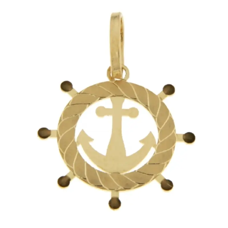 Ciondolo Timone Ancora Oro Giallo GL101794