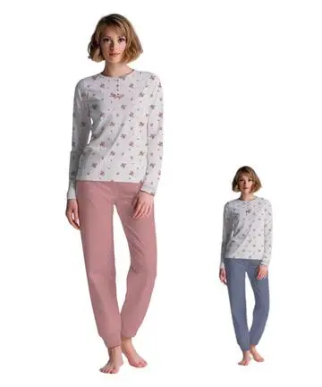 Pigiama donna a serafino in jersey di cotone Cippi 1031