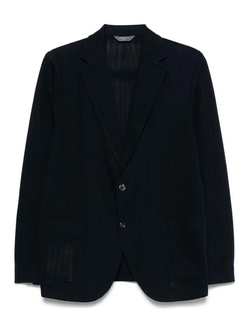 Giacca a petto di cotone Blu