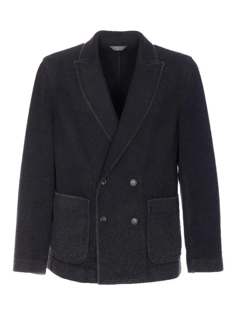 Giacca blu con bottoni doppiopetto