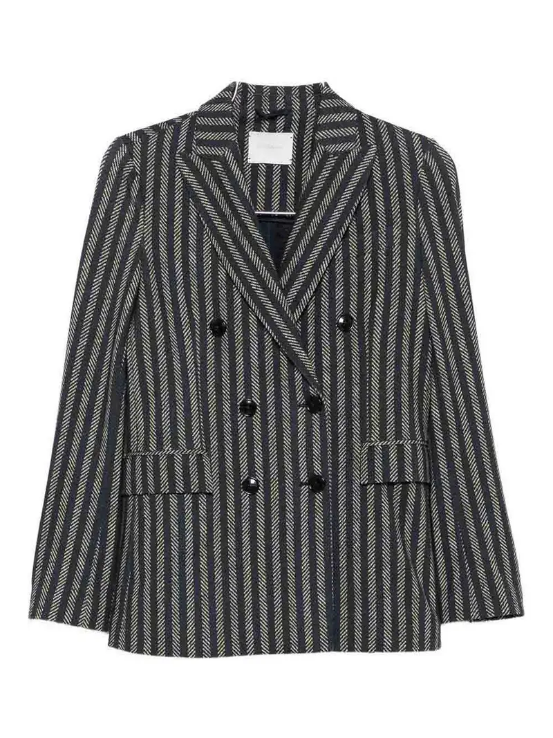 Giacca Doppiopetto in Cotone Blu