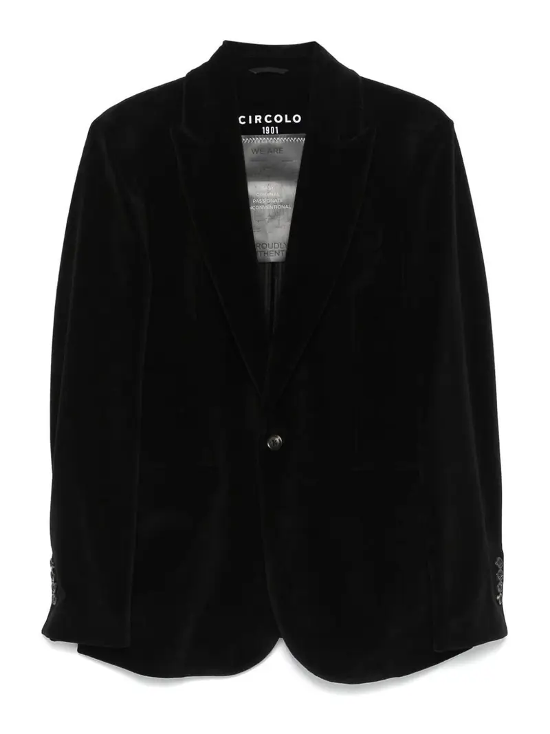 Giacca monopetto in velluto Nero