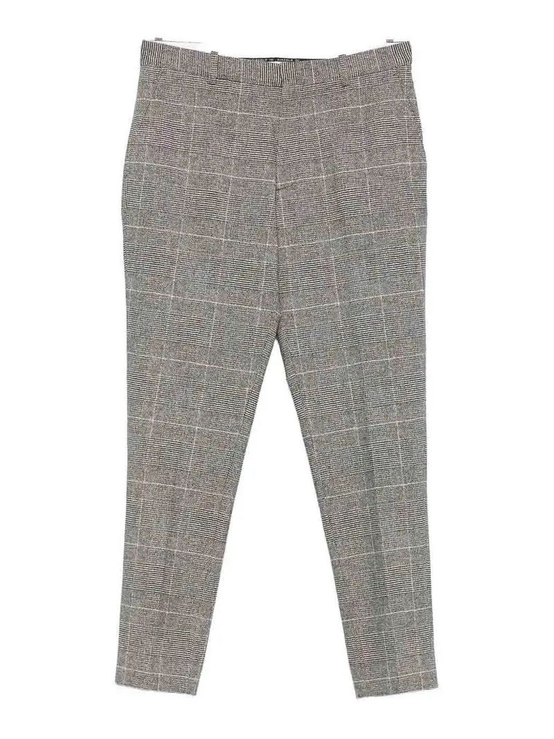 Pantaloni A Quadri Grigio