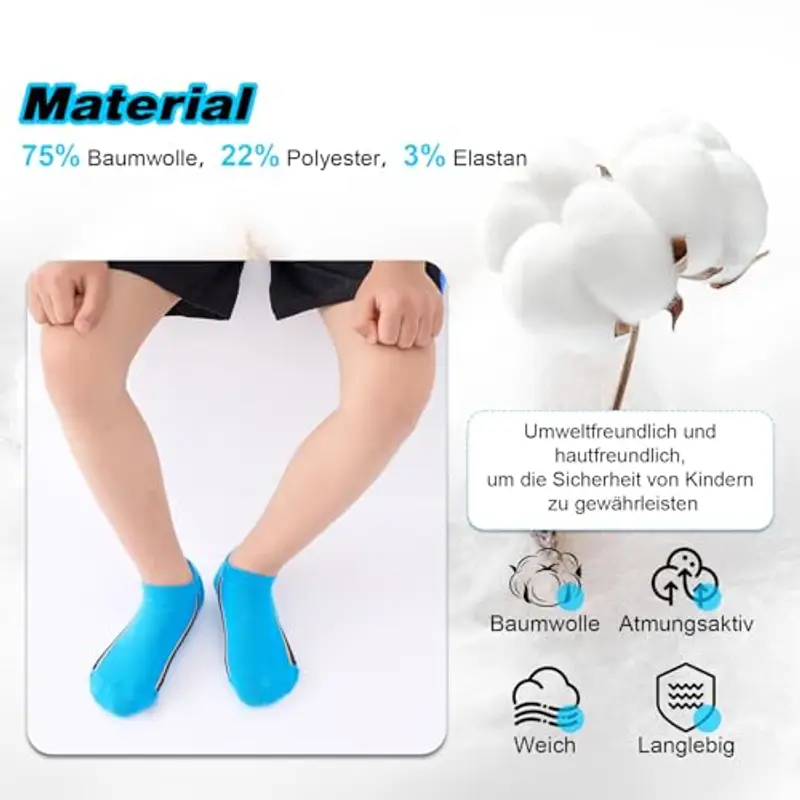 Cirorld Calzini da ginnastica per bambini, 6 paia di calzini sportivi per bambini, calzini da calcio in cotone, calzini colorati per bambini per tutti i giorni e lo sport, Ragazzi, 27-30 miniatura 3