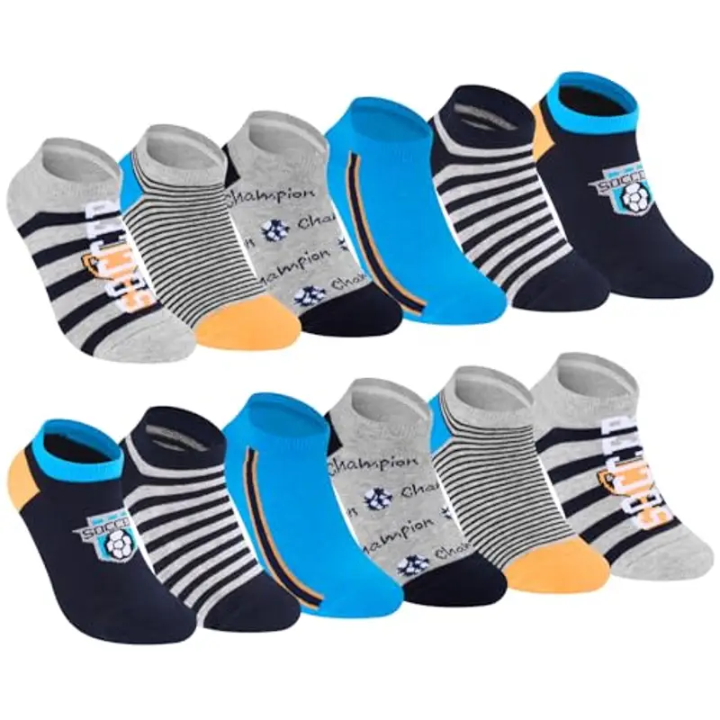 Cirorld Calzini da ginnastica per bambini, 6 paia di calzini sportivi per bambini, calzini da calcio in cotone, calzini colorati per bambini per tutti i giorni e lo sport, Ragazzi, 35-38