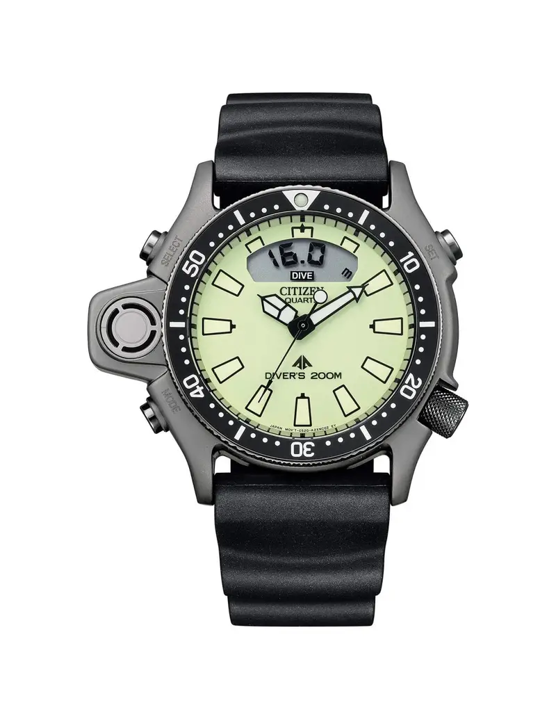 Orologio CITIZEN Aqualend I JP2007-17W Lime con cinturino in caucciu nero