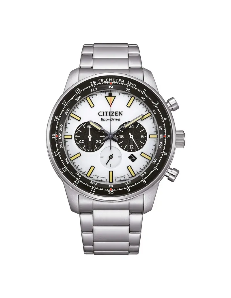 Orologio CITIZEN Aviator Crono CA4500-91A White con cinturino in acciaio