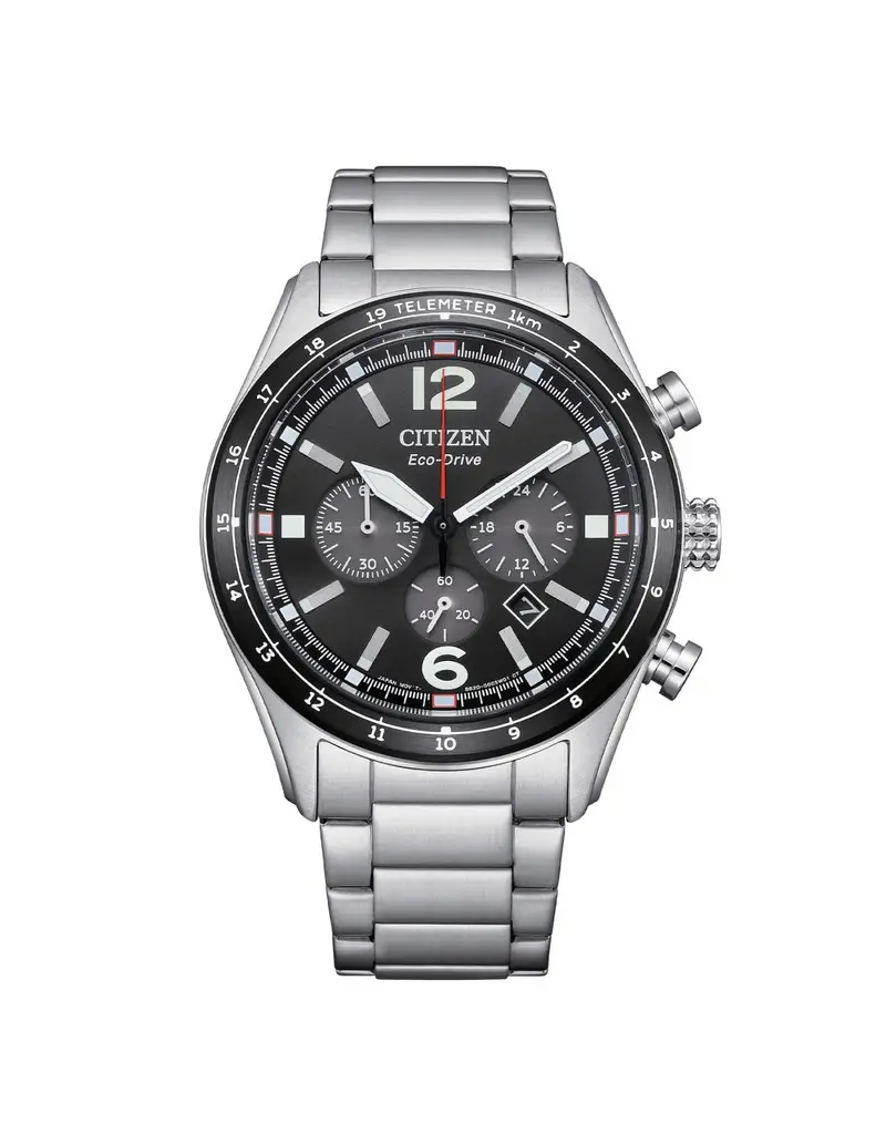 Orologio CITIZEN Aviator Crono CA4654-55E Black con cinturino in acciaio